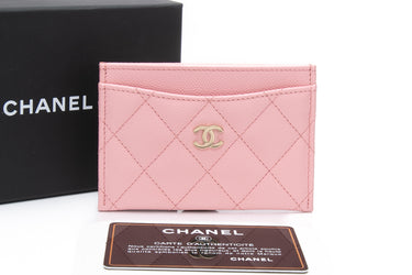 CHANEL Pink Caviar Quilted Card Holder (NEW)