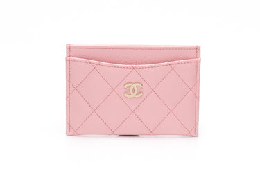 CHANEL Pink Caviar Quilted Card Holder (NEW)