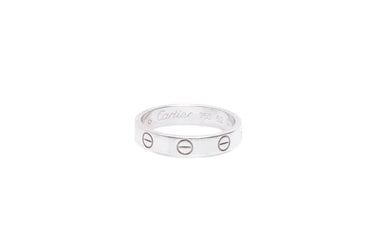 CARTIER 18K White Gold Thin Love Ring 52 US 6