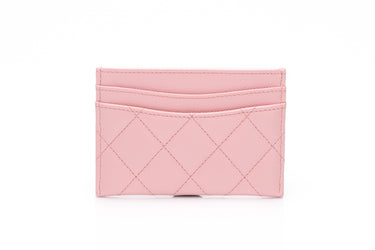 CHANEL Pink Caviar Quilted Card Holder (NEW)