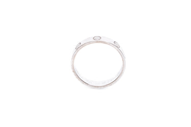 CARTIER 18K White Gold Thin Love Ring 52 US 6