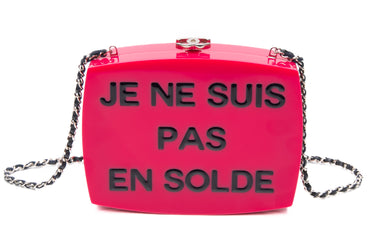 CHANEL Fuchsia Plexiglass Evening in The Street 5x5=CC Small Clutch