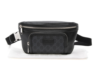 GUCCI Black GG Supreme Monogram Belt Bag