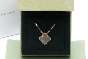 Van Cleef & Arpels Vintage Alhambra Pendant 18K Rose Gold Grey Mother of Pearl