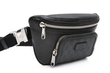 GUCCI Black GG Supreme Monogram Belt Bag