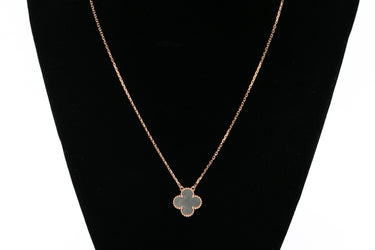 Van Cleef & Arpels Vintage Alhambra Pendant 18K Rose Gold Grey Mother of Pearl