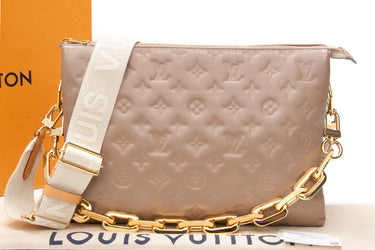 LOUIS VUITTON Taupe Coussin MM Crossbody