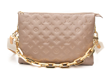 LOUIS VUITTON Taupe Coussin MM Crossbody