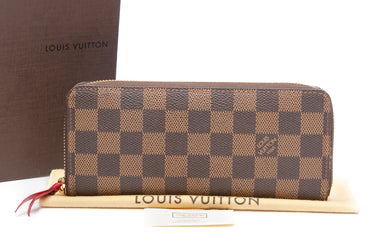 LOUIS VUITTON Damier Ebene Clemence Cherry Wallet
