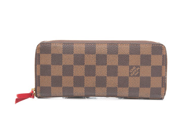 LOUIS VUITTON Damier Ebene Clemence Cherry Wallet