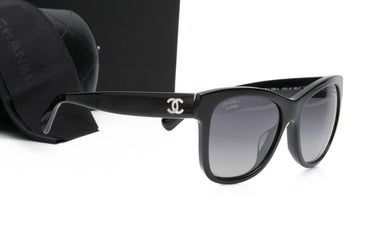 CHANEL Black Square CC Acetate Sunglasses