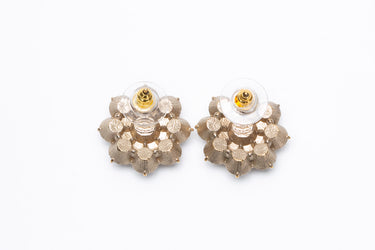 CHANEL Earrings Flower Crystal Coco Mark Strass Rhinestone CC