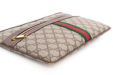 GUCCI GG Supreme Monogram Large Ophidia Pouch Clutch