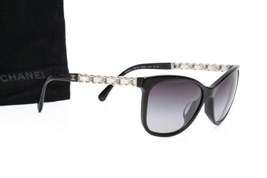 CHANEL Cat Eye Chain Acetate Sunglasses