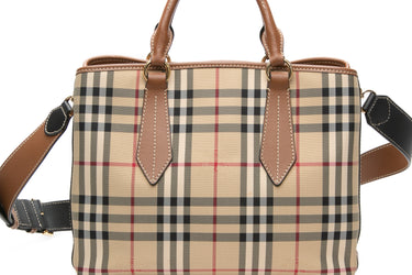 BURBERRY Honey Tan Horseferry Check medium Ballingdon Tote bag