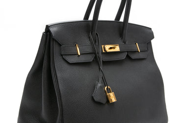 HERMES Black Togo Leather Birkin 35