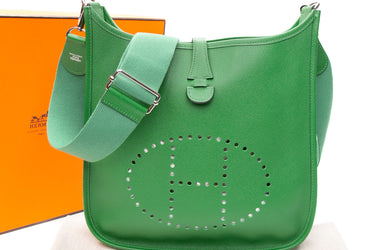 HERMES Evelyne PM III Bambou Epsom Leather Crossbody