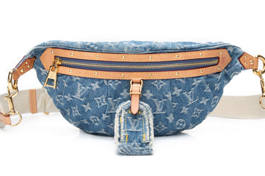 LOUIS VUITTON Blue Bumbag High Rise Monogram Denim