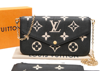 LOUIS VUITTON Felicie Bicolor Pochette Monogram Empreinte Leather Crossbody