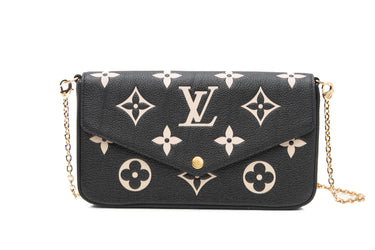 LOUIS VUITTON Felicie Bicolor Pochette Monogram Empreinte Leather Crossbody