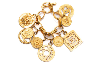 CHANEL Vintage Bangle Coco Mark Chain Bracelet