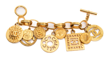 CHANEL Vintage Bangle Coco Mark Chain Bracelet