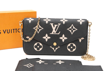 LOUIS VUITTON Felicie Bicolor Pochette Monogram Empreinte Leather Crossbody