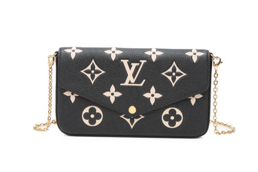LOUIS VUITTON Felicie Bicolor Pochette Monogram Empreinte Leather Crossbody