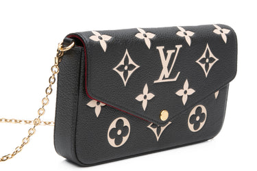 LOUIS VUITTON Felicie Bicolor Pochette Monogram Empreinte Leather Crossbody