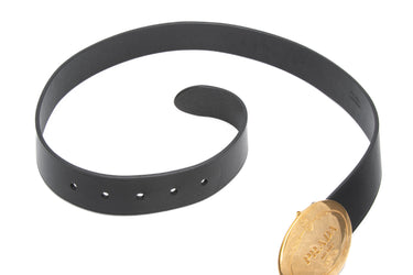 PRADA Milano Buckle Black Leather Belt 30/75