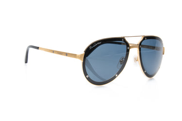 CARTIER Santos De Cartier Pilot Black Gold Sunglasses (New)