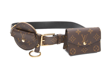 LOUIS VUITTON Monogram 30mm Daily Multi Pocket Belt 70/28