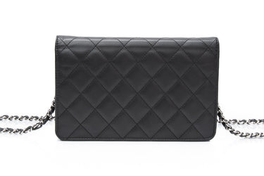 CHANEL Black Calfskin Quilted Cambon Wallet on Chain WOC