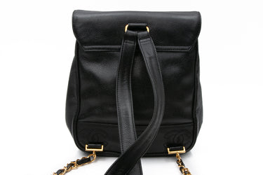 CHANEL Vintage Black Caviar CC Backpack