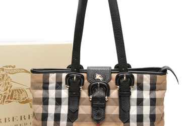 BURBERRY Brown House Check Quilted Tote Bag