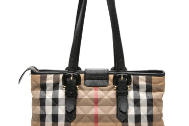 BURBERRY Brown House Check Quilted Tote Bag