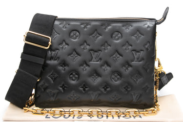 LOUIS VUITTON Black Noir Coussin PM Crossbody