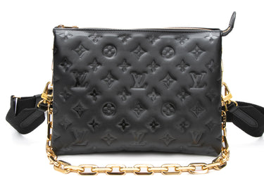 LOUIS VUITTON Black Noir Coussin PM Crossbody
