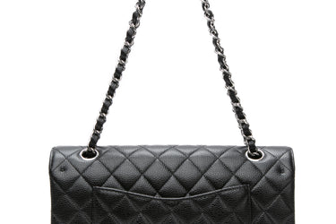 CHANEL Black Caviar Quilted Medium Classic Double Flap Bag (New)