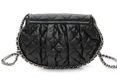 CHANEL Medium Black Leather Chain Around Crossbody Bag