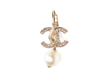 CHANEL Crystal Pearl CC Drop Earrings
