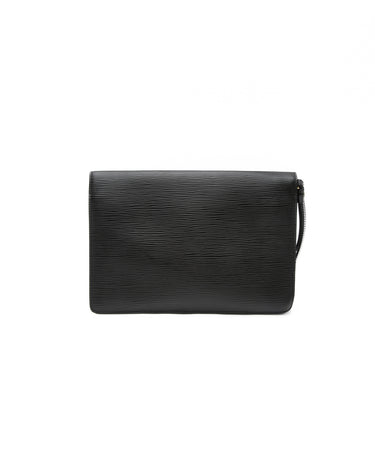 LOUIS VUITTON Black Epi Leather Pochette Sellier Dragonne Clutch