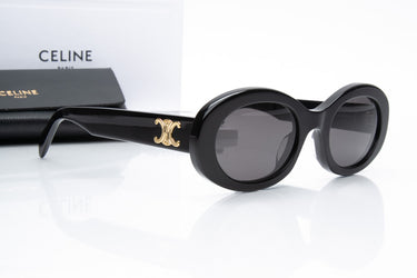 CELINE Black Acetate Oval Sunglasses (New)