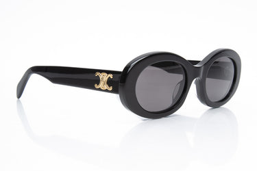 CELINE Black Acetate Oval Sunglasses (New)