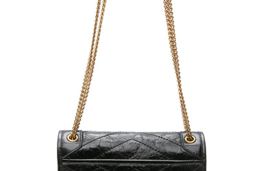 SAINT LAURENT Black Baby Niki Crinkled Leather Crossbody Bag