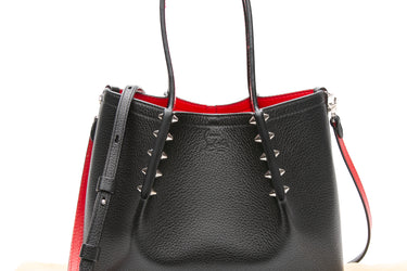CHRISTIAN LOUBOUTIN Black Spiked Mini Cabarock Shopper Tote Bag