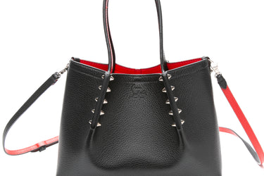 CHRISTIAN LOUBOUTIN Black Spiked Mini Cabarock Shopper Tote Bag