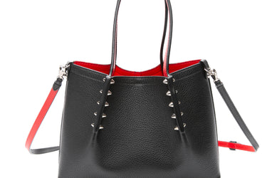 CHRISTIAN LOUBOUTIN Black Spiked Mini Cabarock Shopper Tote Bag