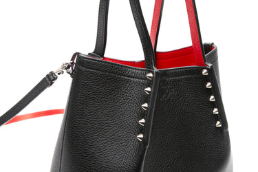 CHRISTIAN LOUBOUTIN Black Spiked Mini Cabarock Shopper Tote Bag