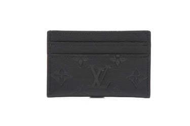 LOUIS VUITTON Black Monogram Shadow Card Case (NEW)